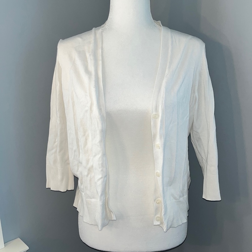 White cardigan